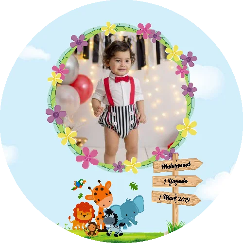 Safari Temalı yuvarlak Açacak Magneti